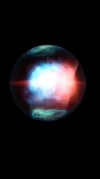 Abstract glowing sphere with swirling light patterns in blue and red hues aga 스톡 일러스트