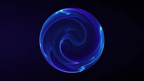 Abstract glowing sphere vortex with neon light on black background. Futuris.. Stock Footage 333974655