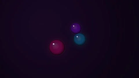 Abstract glowing spheres of blue and magenta floating in deep black space Stock Footage 338312065