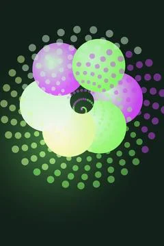 Abstract Glowing Spheres with Circular Pattern Stock Photos