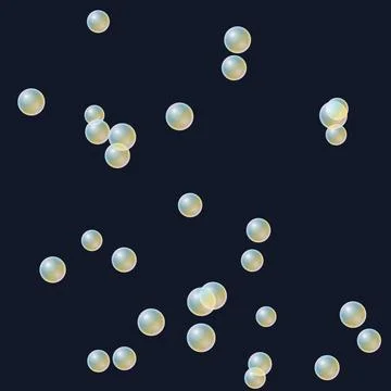 Abstract Glowing Spheres on Dark Background, 3D Render Stock Illustration