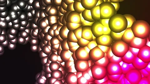 Abstract glowing spheres in a swirling vortex formation Stock-Footage 340436437
