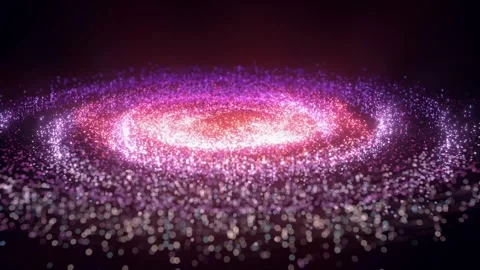 Abstract glowing spiral galaxy made of particles in deep space, dynamic cos.. Stock Footage 332148383