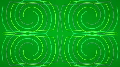 Abstract Glowing Spiral Geometric Background Pattern of Lime Green and Yell.. Stock Footage 337658710