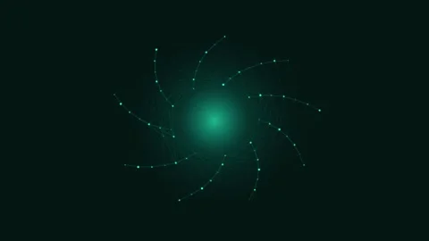 Abstract glowing spiral with particles on dark background 動画素材 342044432