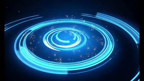 Abstract glowing spirals and particles on dark background Stock Footage 318948423