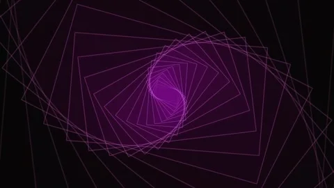 Abstract glowing square shapes rotating and morphing color loop background Stock Footage 340543562