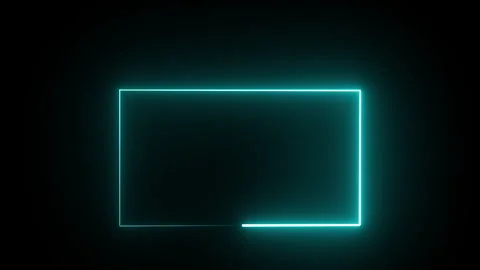 Abstract glowing squre neon line rectangle frame beautiful motion background. Stock Footage 279701375