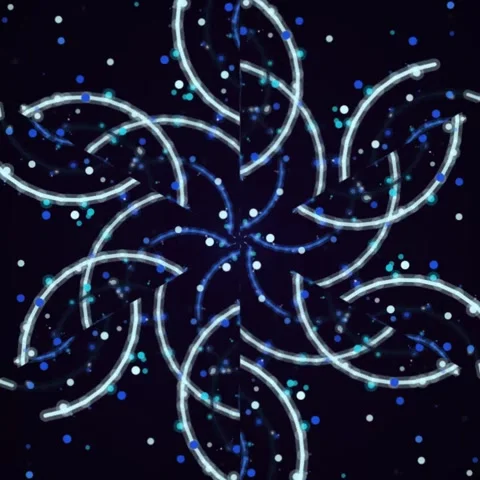 Abstract Glowing Starburst Animation with Sparkling Particles on Black Back.. Stock Footage 327259929