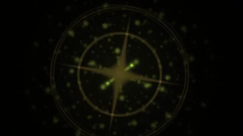Abstract glowing starburst compass with particles on black background. Stock Footage 334477791