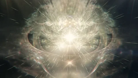 Abstract Glowing Stellar Constellation Radiating Light Rays Video stock 74238759