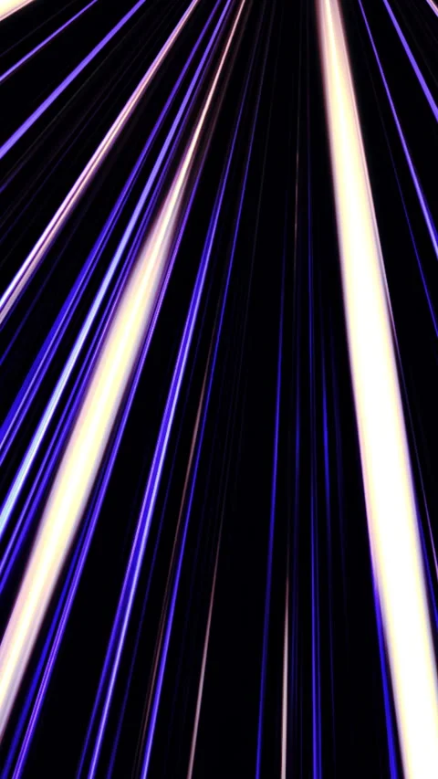 Abstract glowing straight parallel lines blinking on black background, seamless Stock Footage 286063083