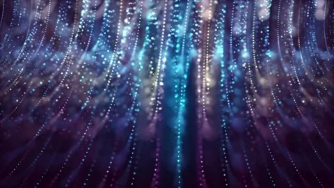 Abstract Glowing Strings of Light in Purple and Blue Hues Stock Footage 299246001
