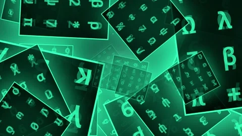 Abstract glowing symbols animation background 스톡 동영상 344752223