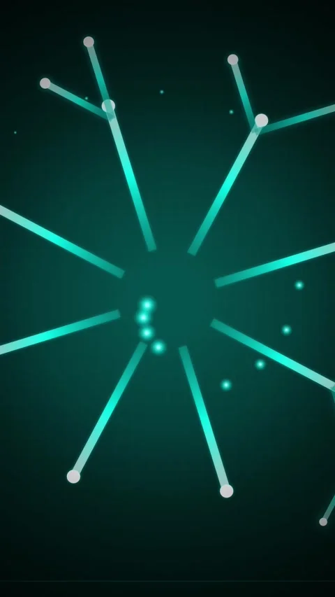 Abstract Glowing Teal Network Nodes and Lines Animation Stock Footage 346197709