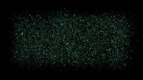 Abstract Glowing Teal Neural Network with Interconnected Data Points Stock Footage 336635935