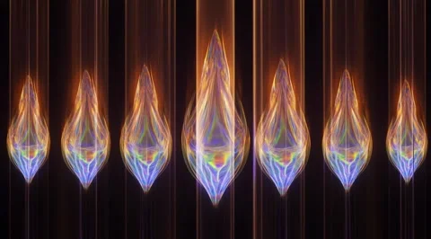 Abstract glowing teardrop shapes in light beams Stock Footage 331459322