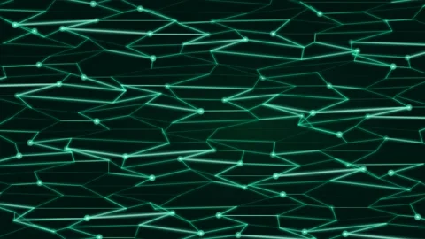 Abstract Glowing Tech Data Stream Connecting Futuristic Digital Grid Backgrou Stock Footage 336836575