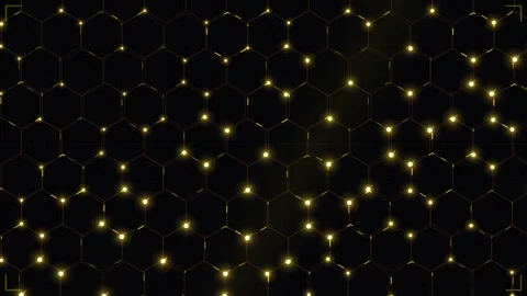 Abstract glowing tech network background with interconnected hexagons and d.. Stock Footage 346006270