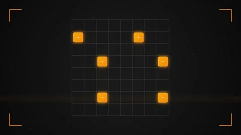 Abstract glowing technological grid pattern visualization on dark screen da.. Stock Footage 346002217