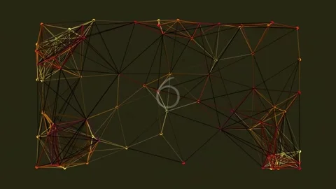 Abstract glowing technological network connecting complex data nodes and fu.. Stock Footage 342092928