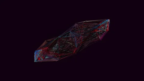 Abstract glowing technology data visualization network stream on dark backg.. Stock Footage 337165554