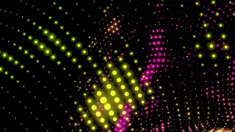 Abstract glowing technology particle wave animation background. Stock Footage 332700493