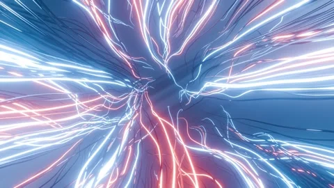 Abstract Glowing Tentacle Lines 3D Animation. Glowing Neon Lines Background. 4K Stock Footage 311946368