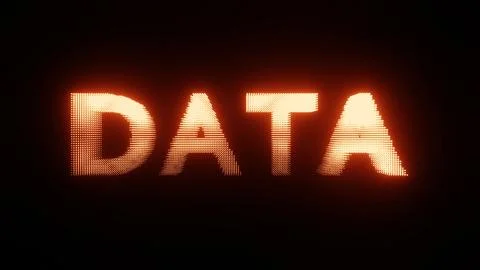 Abstract Glowing Text DATA: Fiery Digital Typography Illustrazione stock