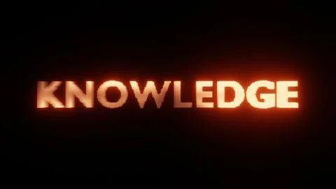 Abstract Glowing Text KNOWLEDGE: Fiery Digital Typography Stock Illustration