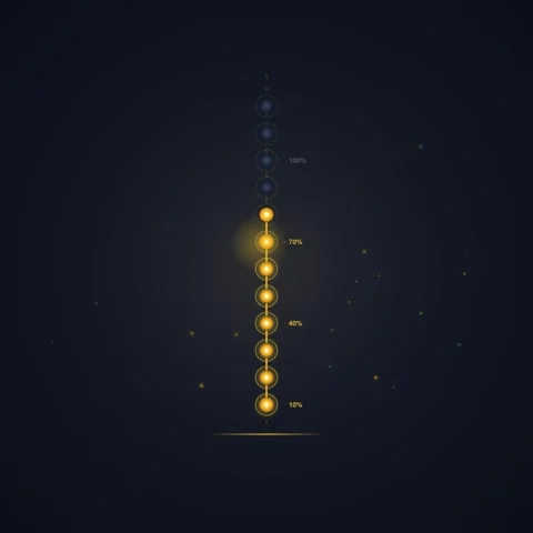 Abstract glowing timeline progress bar with particles on dark background Stock Footage 348229863