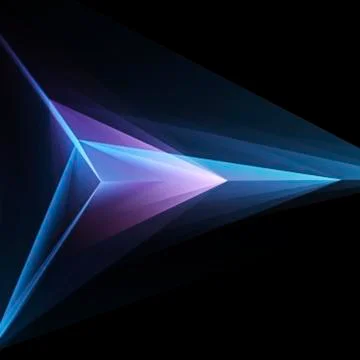 Abstract Glowing Triangular Geometric Shape On Black Background Stock Illustration