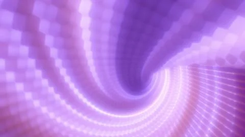 Abstract glowing tunnel of violet and lavender cubes Stock Illustration