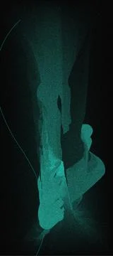 Abstract glowing turquoise network structure on a dark background Stock Illustration