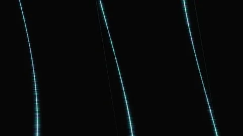 Abstract glowing vertical cyan lines moving against a black background Stock Footage 346662351