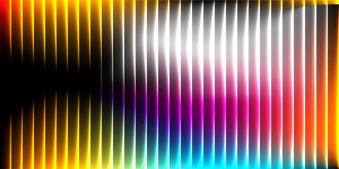 Abstract glowing vertical lines background. Spectrum of neon colors from ye.. Stock Illustration