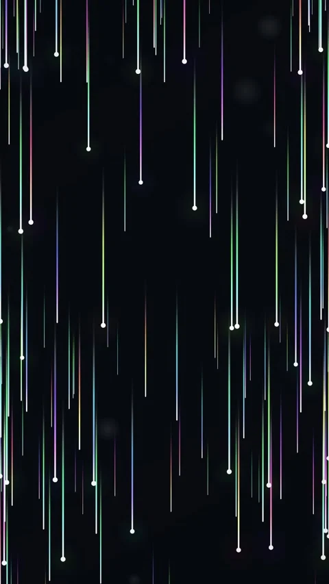 Abstract glowing vertical lines rain effect on dark background Stock Footage 345493079