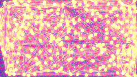Abstract glowing vibrant yellow blue fractal pattern background texture loop Stock Footage 337658822