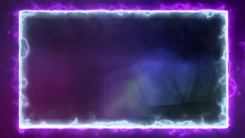 Abstract glowing violet energy border frame with pulsing light effects and 스톡 동영상 345333671