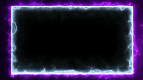 Abstract glowing violet energy border frame with dynamic white light streaks on 스톡 동영상 345333750