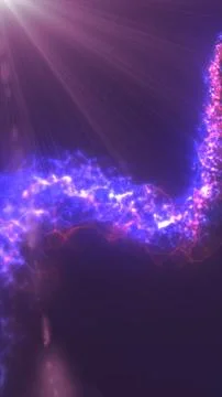 Abstract glowing violet energy stream with light rays and fluid motion, repre 스톡 일러스트
