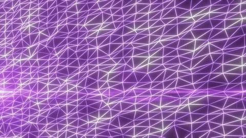 Abstract glowing violet mesh of interconnected lines forming a digital netw.. Stock Illustration