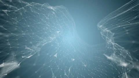 Abstract glowing virtual neural network. Futuristic infrormation technology or Stock Footage 113606191