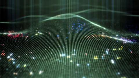 Abstract glowing virtual neural network. Futuristic coding or Artificial Inte Stock Illustration