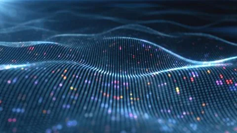 Abstract glowing virtual neural network. Futuristic coding or Artificial Inte Stock Illustration