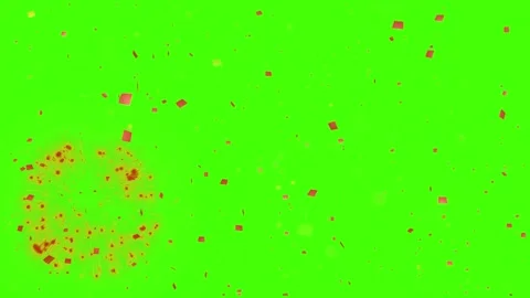 Abstract glowing virus particles on neon green background with red and orange Video stock 341907643