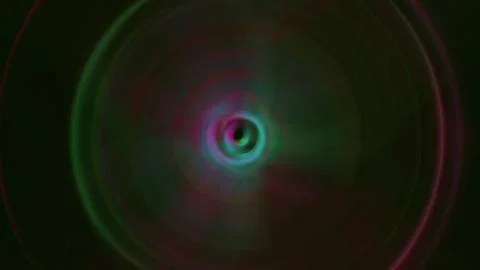 Abstract glowing vortex with neon green and pink light effects in dark space Stock Illustration