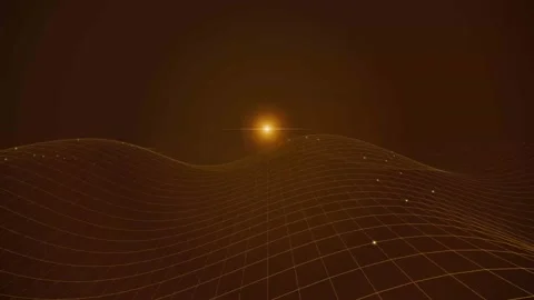 Abstract Glowing Wave Grid Motion Background Footage Vídeos de archivo 344232828