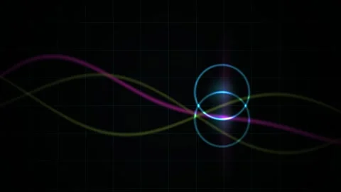 Abstract Glowing Wave Lines Animation with Central Light Pulse Effect. Stock Footage 341791756