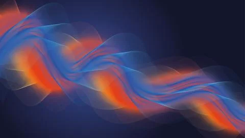 Abstract glowing wave lines on blue background. Dynamic wave pattern. Modern Stock Illustration